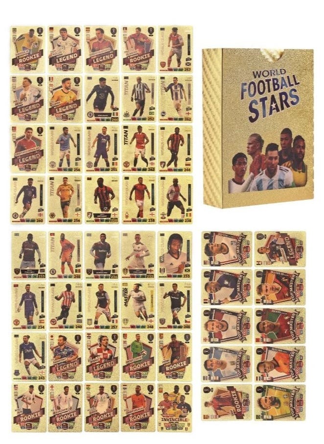 GIFT 55 PCS Gold Foil World Football Cards, Soccer Trading Card, Gold Foil Cards, No Repetition  - Image 3