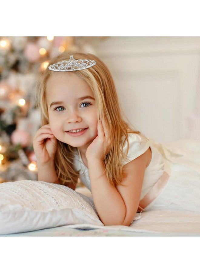 Cinaci 8 Pack Silver Metal Sparkly Glitter Rhinestone Crown Headbands Wedding Prom Birthday Party Princess Hair Tiaras Clasps Accessories for Kids Girls Teens Women Brides - Image 2