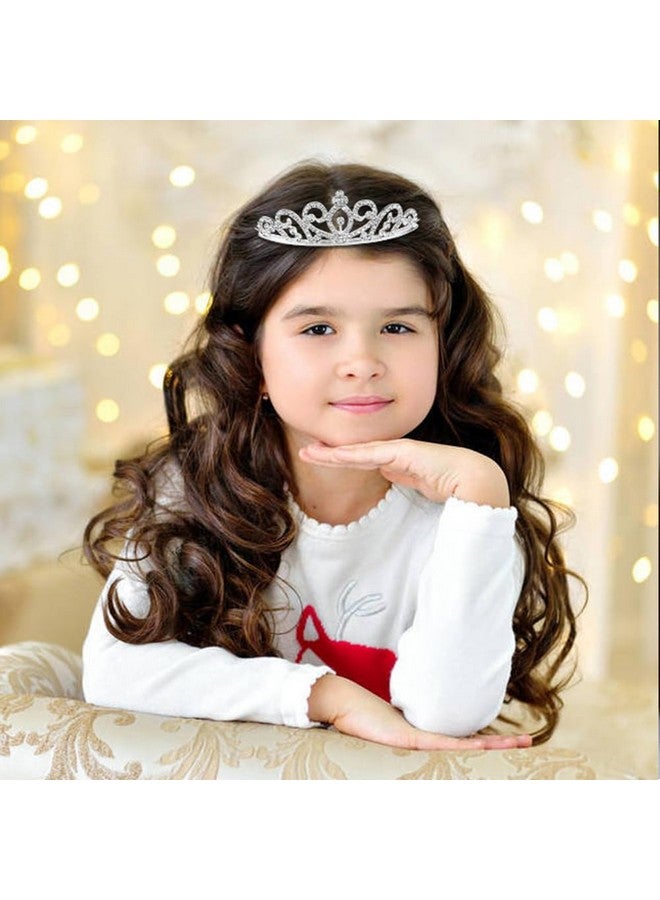 Cinaci 8 Pack Silver Metal Sparkly Glitter Rhinestone Crown Headbands Wedding Prom Birthday Party Princess Hair Tiaras Clasps Accessories for Kids Girls Teens Women Brides - Image 3
