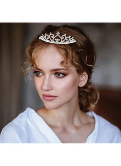 Cinaci Cinaci 8 Pack Silver Metal Sparkly Glitter Rhinestone Crown Headbands Wedding Prom Birthday Party Princess Hair Tiaras Clasps Accessories for Kids Girls Teens Women Brides  - Image 4