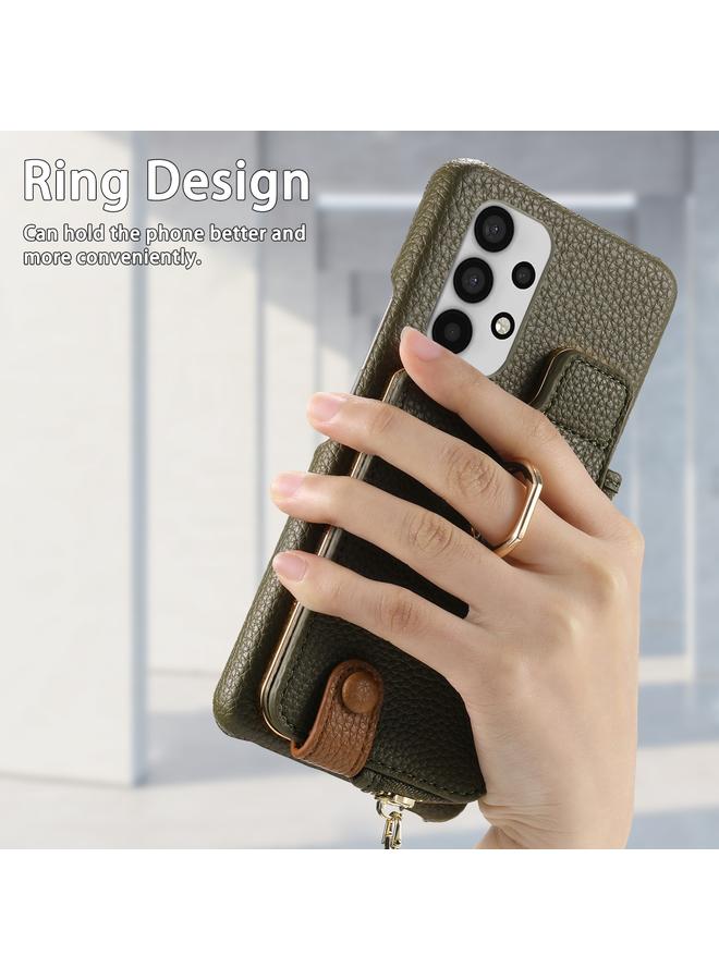 S-TOP Case For Samsung Galaxy A33 5G Litchi Leather Oil Edge Ring Zipper Wallet Back Phone Case - Image 3