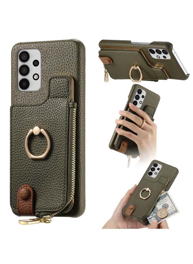 S-TOP Case For Samsung Galaxy A33 5G Litchi Leather Oil Edge Ring Zipper Wallet Back Phone Case - Image 1