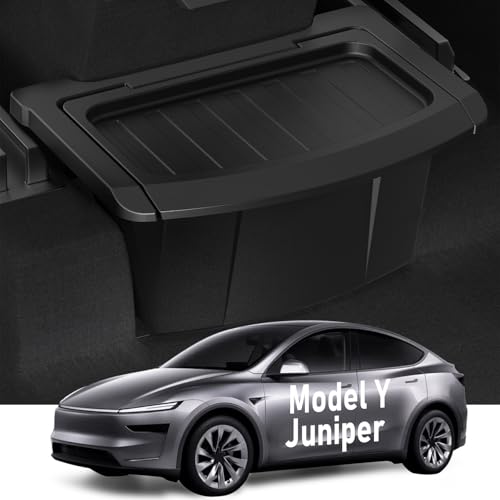 vnkesno 2026 Upgrade Rear Center Console Organizer for Tesla 2025-2026 Model Y Juniper Accessories, Partitioned Storage & Stable Installation, Seat Backseat Storage Trash Can Bin for Tesla Model Y Juniper - Image 1