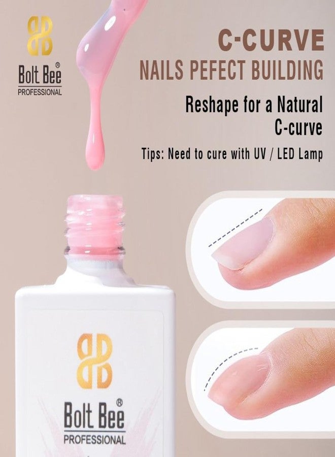 BOLT BEE 5 in 1 Color Liquid Builder Gel BIAB, Clear Pink Nude White, 15ml Nail Strengthener, Extension Hard Gel, Soak Off, UV Light Cure (4) - Image 4