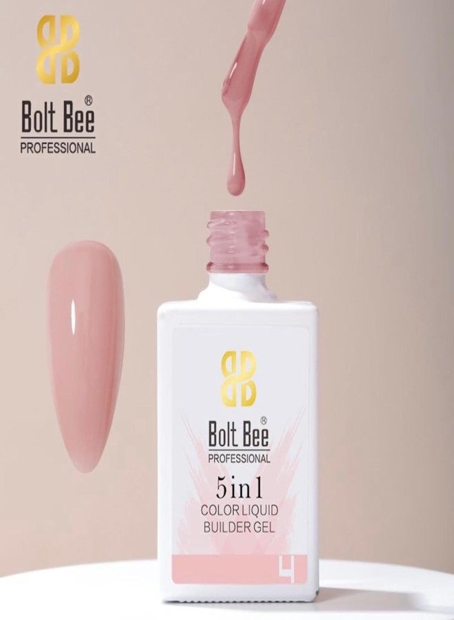 BOLT BEE 5 in 1 Color Liquid Builder Gel BIAB, Clear Pink Nude White, 15ml Nail Strengthener, Extension Hard Gel, Soak Off, UV Light Cure (4) - Image 5