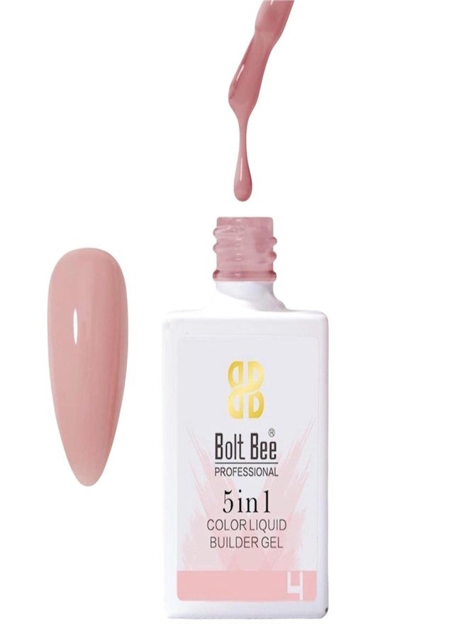 BOLT BEE 5 in 1 Color Liquid Builder Gel BIAB, Clear Pink Nude White, 15ml Nail Strengthener, Extension Hard Gel, Soak Off, UV Light Cure (4) - Image 1
