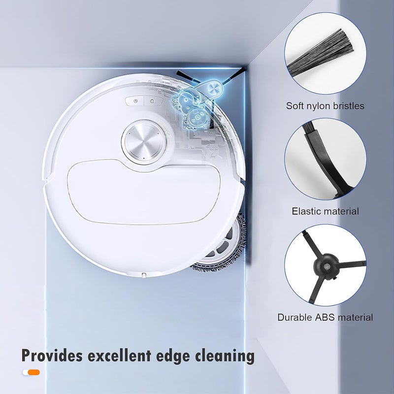 AnDongo 21 Pack Accessories Set for Roborock Qrevo Master Robot Vacuum Cleaner, 2 Main Brush, 4 HEPA Filters, 4 Mop Pads, 4 Side Brushes, 6 Dust Bags, 1 Cleaning Brush Low wear optimized build - Image 4