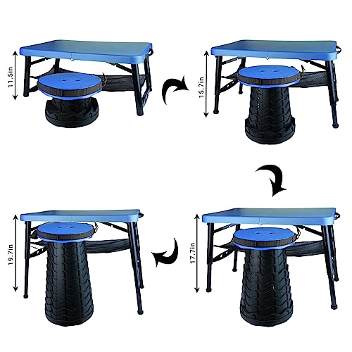 ZTMT Small Folding Table Adjustable Height Camping Picnic Table 4 Foot Lightweight - Image 3