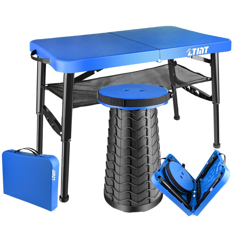 ZTMT Small Folding Table Adjustable Height Camping Picnic Table 4 Foot Lightweight - Image 2