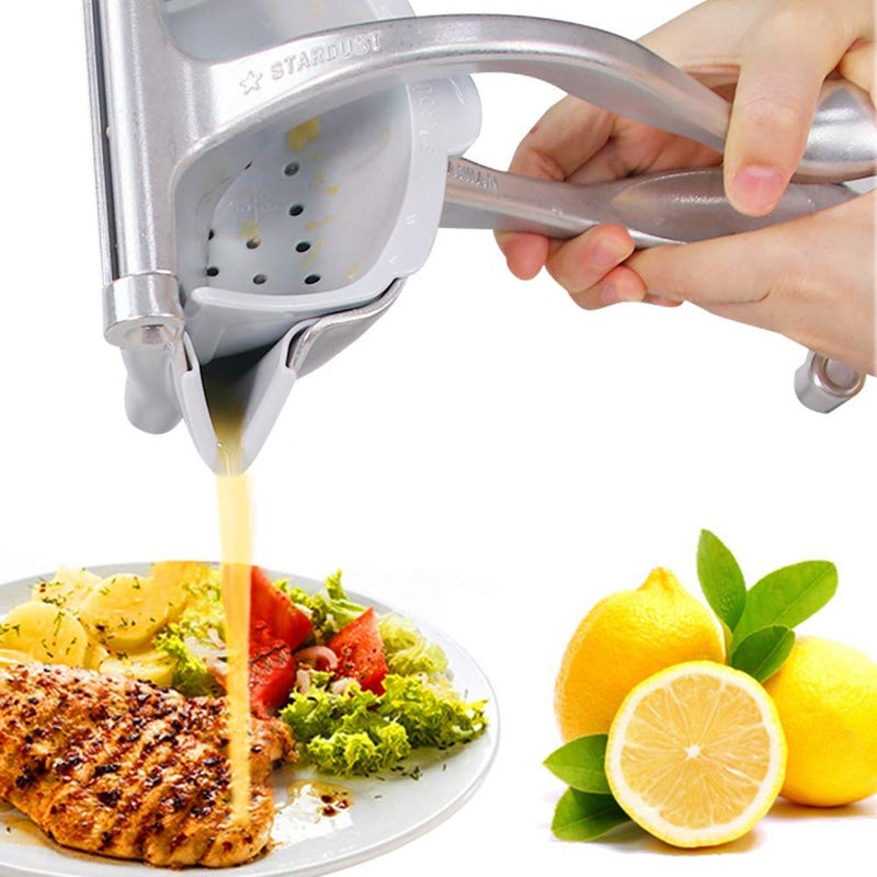 Mishrit Lemon Lime Squeezer Manual Hand Press Juicer Silver - Image 3