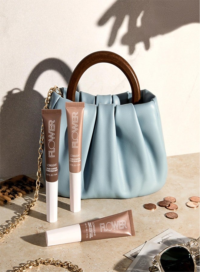 FLOWER BEAUTY By Drew Barrymore Lowlight Liquid Contour - Natural Finish + Buildable Coverage - Built-In Cusion Applicator - Deep - Image 5