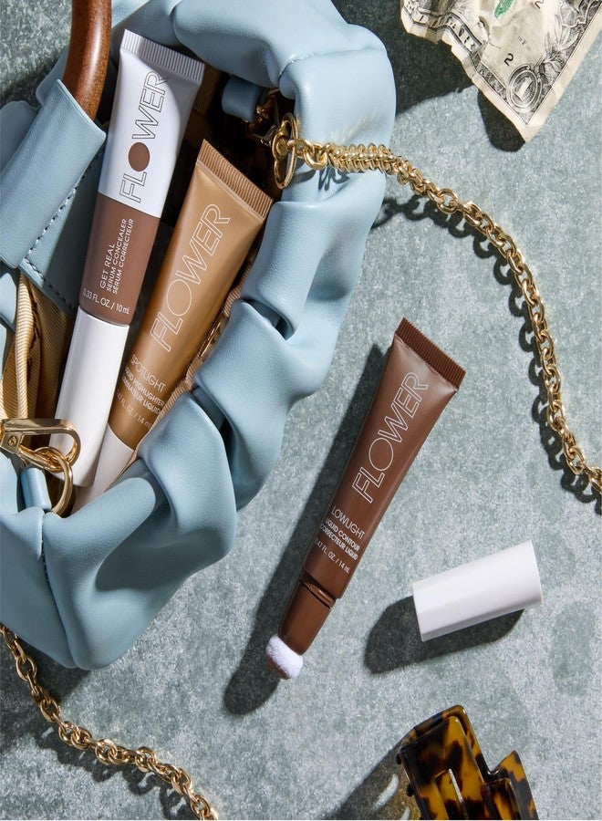 FLOWER BEAUTY By Drew Barrymore Lowlight Liquid Contour - Natural Finish + Buildable Coverage - Built-In Cusion Applicator - Deep - Image 4