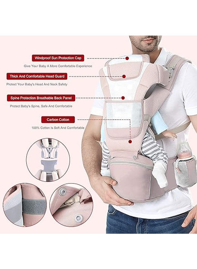 Multifunction Baby Strap Waist Stool Hip Seat Baby Carrier, Suitable For 0-36 Months Baby, 6 in 1 Carrying Mode,Adjustable Size, Very Suitable For Hiking Shopping Trip - Image 5