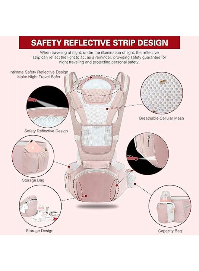 Multifunction Baby Strap Waist Stool Hip Seat Baby Carrier, Suitable For 0-36 Months Baby, 6 in 1 Carrying Mode,Adjustable Size, Very Suitable For Hiking Shopping Trip - Image 4