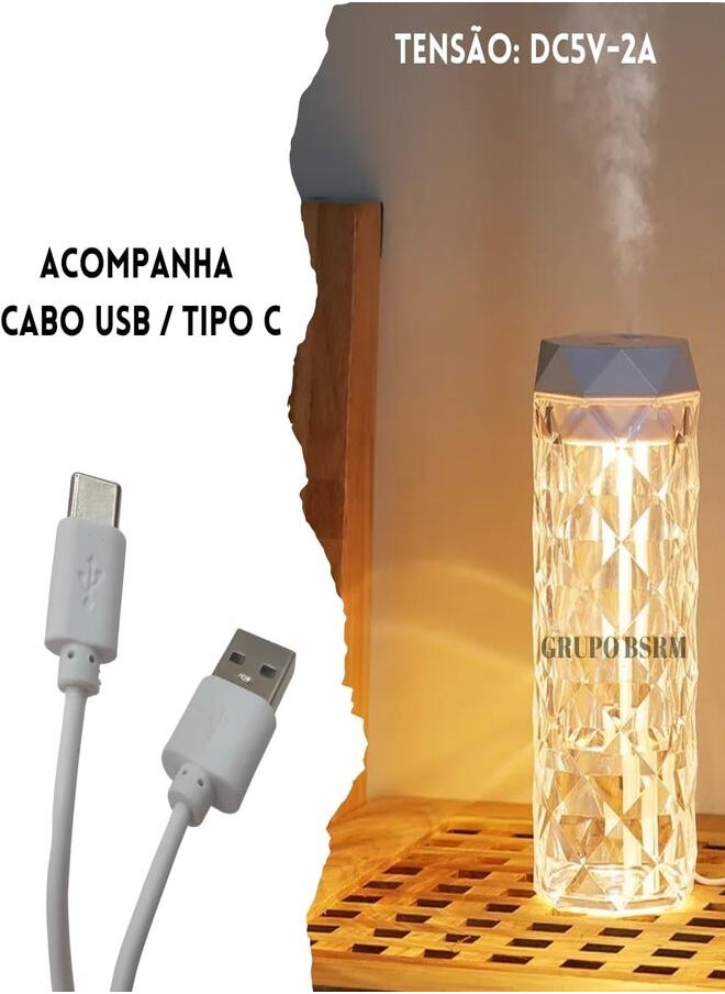 ماركة غير محددة مرطب هواء كريستال محمول بالموجات فوق الصوتية ، معطر هواء كهربائي للعلاج بالروائح العلاجية والزيوت العطرية  - Image 3