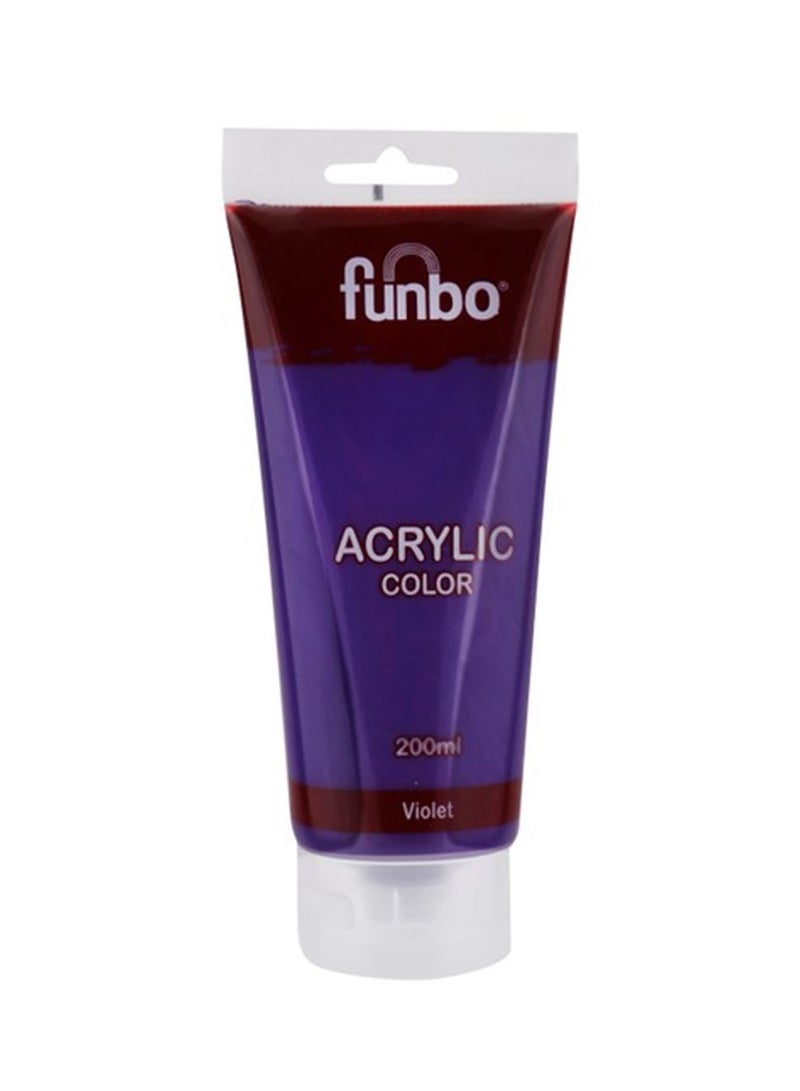 Funbo Acrylic Colour Paint Tube 200ml Content Violet - Image 1