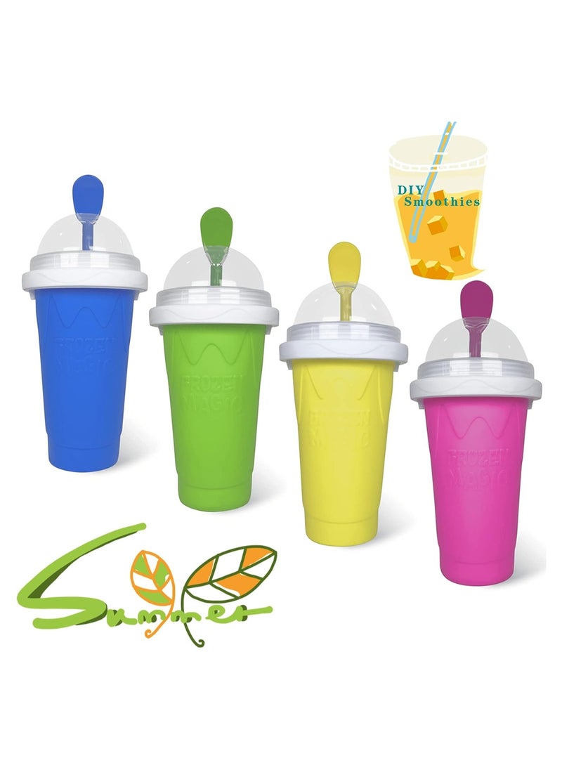 Generic - Slushie Maker Cup, Magic Quick Frozen Smoothies Cup Double Layer Squeeze Cup Homemade Milk Shake Ice Cream Maker Cooling Cup DIY for Family(BLUE) - Image 1