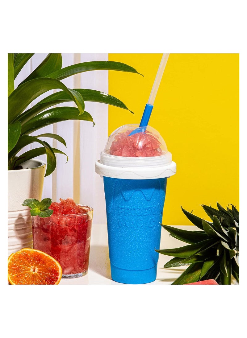 Generic - Slushie Maker Cup, Magic Quick Frozen Smoothies Cup Double Layer Squeeze Cup Homemade Milk Shake Ice Cream Maker Cooling Cup DIY for Family(BLUE) - Image 1