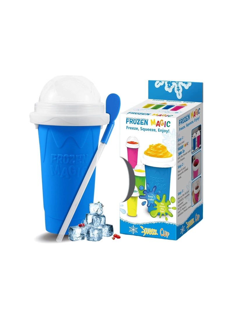 Generic - Slushie Maker Cup, Magic Quick Frozen Smoothies Cup Double Layer Squeeze Cup Homemade Milk Shake Ice Cream Maker Cooling Cup DIY for Family(BLUE) - Image 1