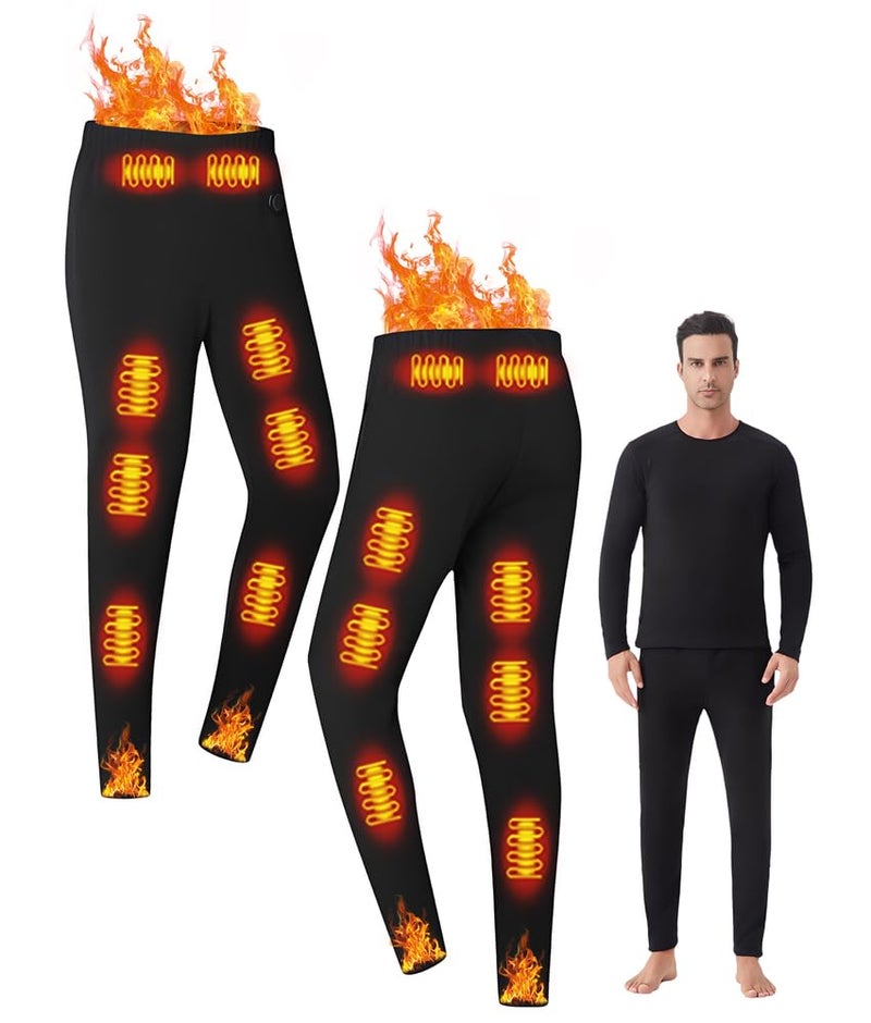 DIMHLCDZA Heated pants for men USB Charge 16 Zone Intelligent Heated Skiing mens thermal underwear heated pants,Fleece lining heated long johns for men,for winter outdoor Work camping motorcycles & XL - Image 1