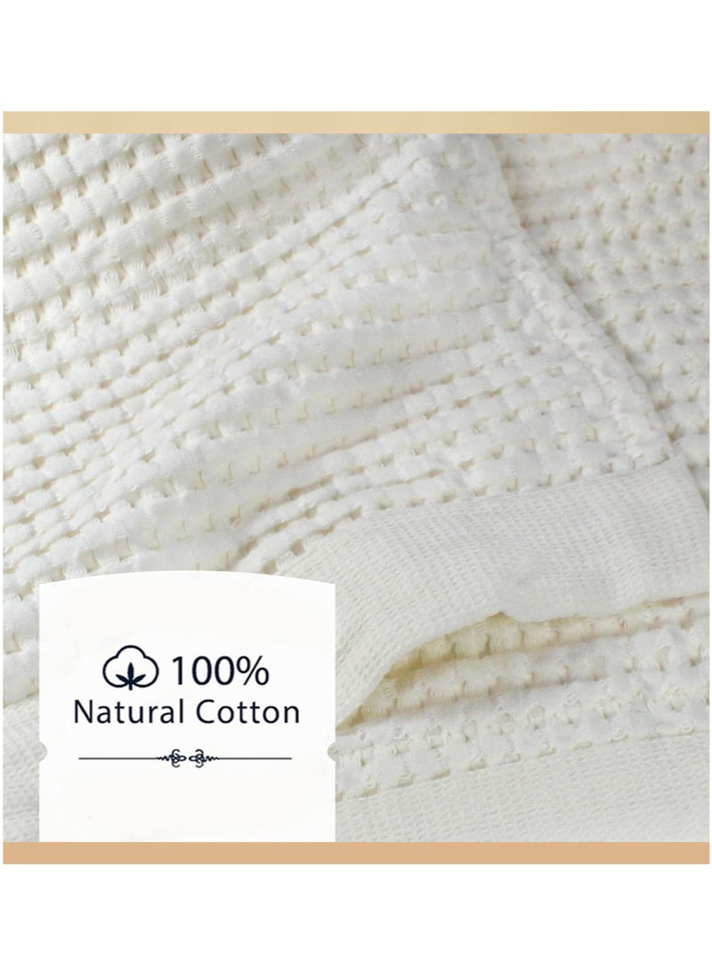 Bincoo Soft Bath Towel, 100% Cotton Waffle WeaveTowels for Bathroom, Hotel, Spa, Beach and Gym (Cream, 70 * 140cm) - Image 2