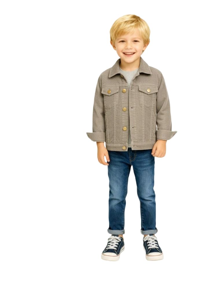 A.T.U.N. (ALL THINGS UBER NICE) Boys Cotton Corduroy Winter Jacket | Warm Casual Button-Down Outerwear for Kids - Image 5