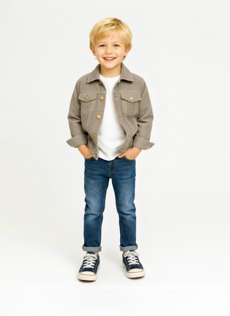 A.T.U.N. (ALL THINGS UBER NICE) Boys Cotton Corduroy Winter Jacket | Warm Casual Button-Down Outerwear for Kids - Image 3