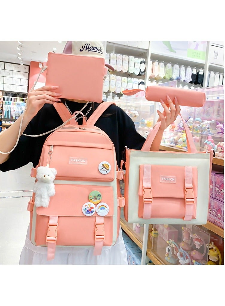 RATSAW 4-Piece Set of Backpack Fashion Women's New Oxford Cloth Pack Junior High School Student Bag - Image 2