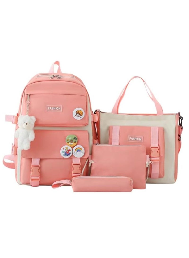 RATSAW 4-Piece Set of Backpack Fashion Women's New Oxford Cloth Pack Junior High School Student Bag - Image 1