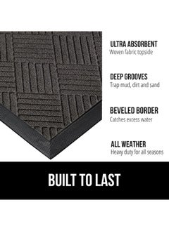 Gorilla Grip 100% Waterproof All-Season Weathermax Doormat, 47X35, Durable Natural Rubber, Stain And Fade Resistant, Low Profile, Indoor Outdoor Door Mats, Easy Clean Patio Entrance Mat, Gray Diamond  - Image 2
