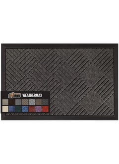 Gorilla Grip 100% Waterproof All-Season Weathermax Doormat, 47X35, Durable Natural Rubber, Stain And Fade Resistant, Low Profile, Indoor Outdoor Door Mats, Easy Clean Patio Entrance Mat, Gray Diamond  - Image 1