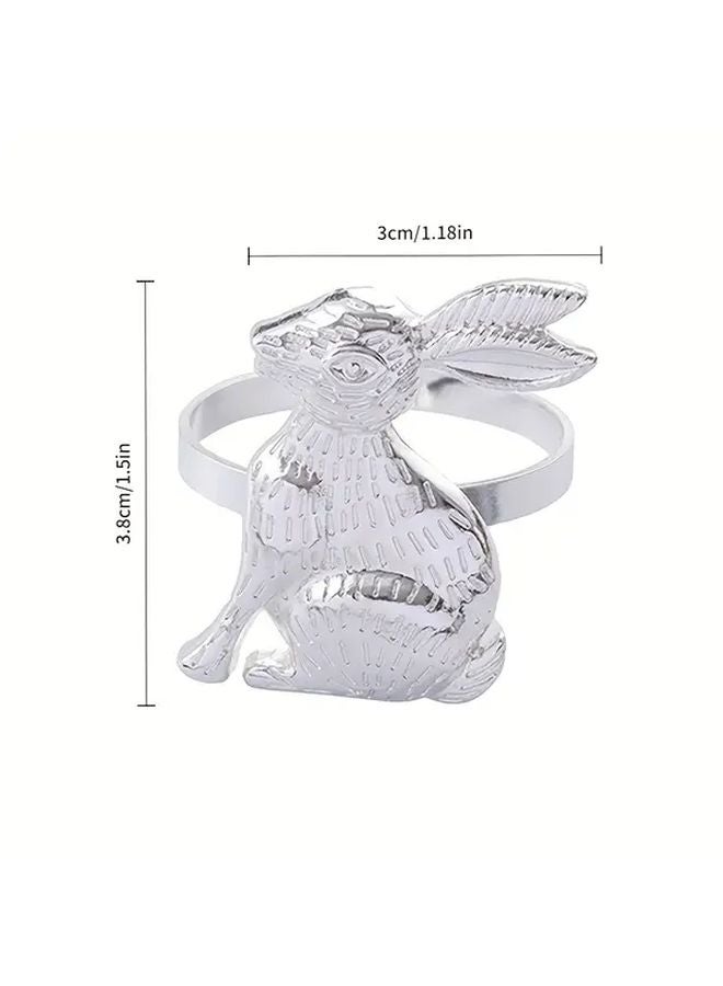 خاتم منديل أرنب عيد الفصح مشبك معدن للمناديل Z1028 مجموعة من 2 بـ 3 ألوان - Image 3