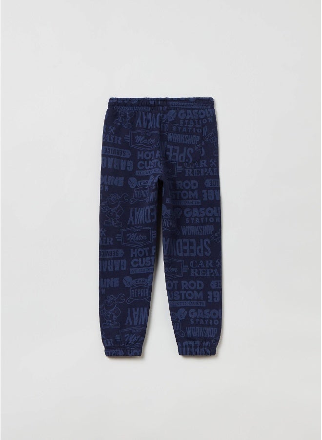 OVS Fleece Joggers With Lettering Print - Image 2