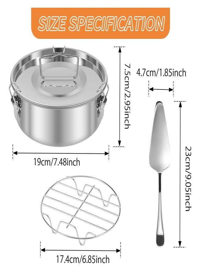 KNFFSAAJL 304 Stainless Steel Flan Pan for Instant Pot Flan Mold with Lid Flanera Flan Mold Pan 1.5 QT Capacity with Steam Rack and Spatula Flanera Original Flan Mold Flan Maker for Making Cupcakes(Style 3) - Image 3