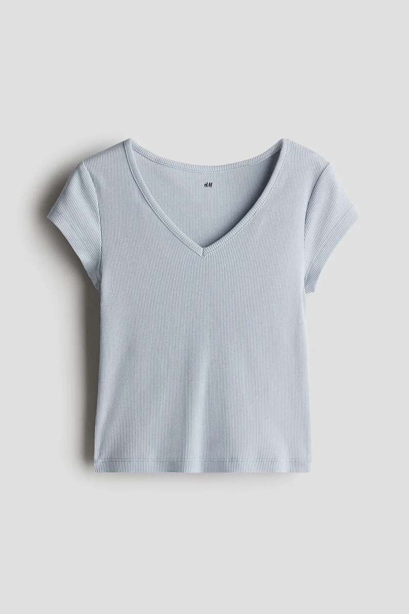 H&M Ribbed cotton jersey top