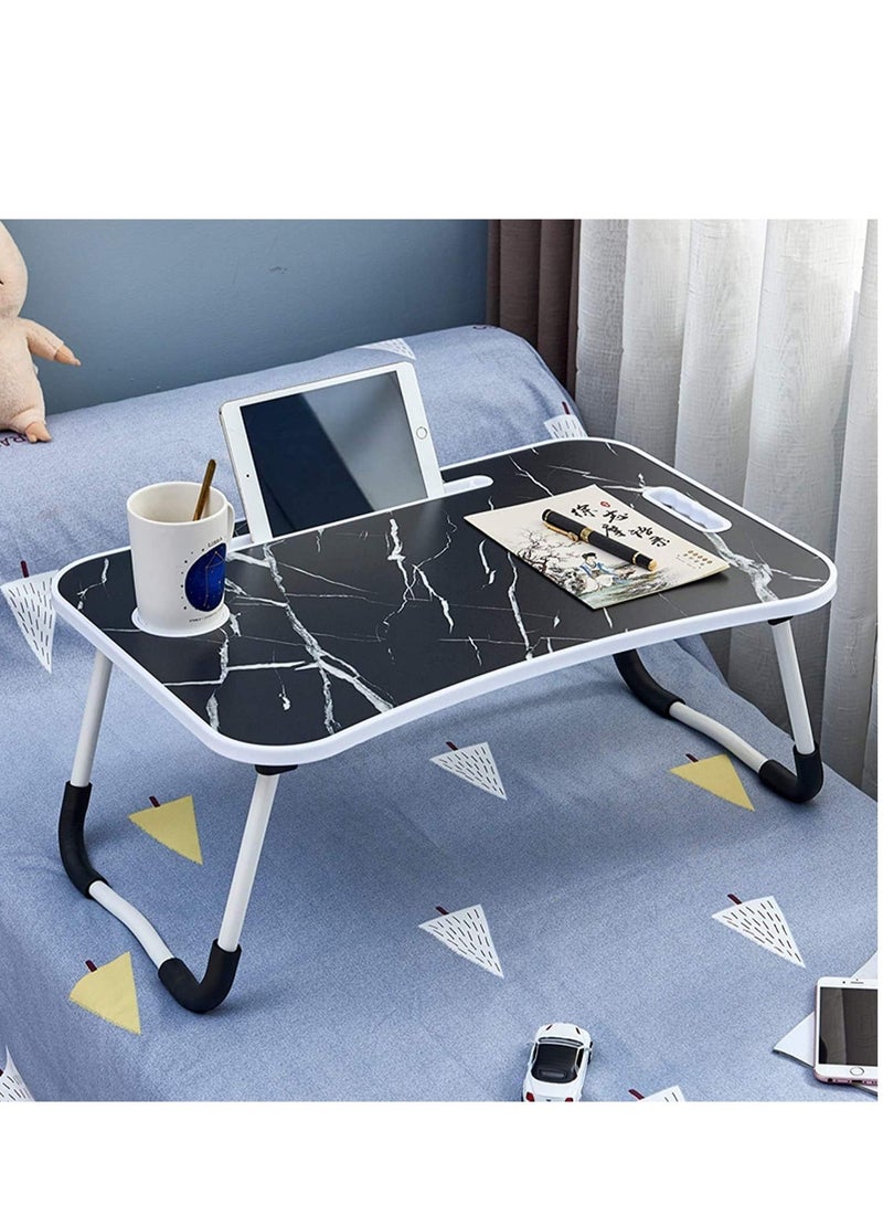 Generic Marble shaped foldable laptop table with cup holder and iPad  - Image 1