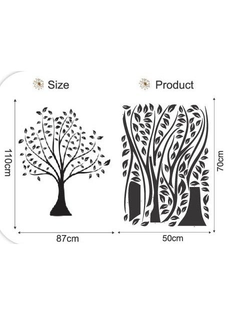 Syga Black Leaves Tree Wall Stickers J_EUHS  - Image 2
