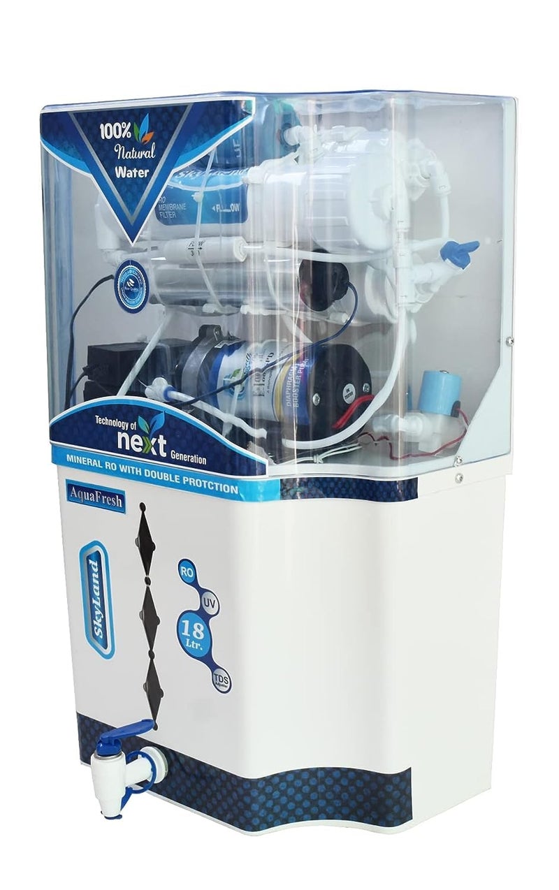 AQUAFRESH Skyland Model 18 L Ro Uv Uf Tds Water Purifier 7 Stages PurificationSuitable For BorewellTankerMunicipal Water White Blue - Image 3