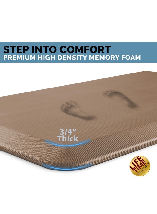ComfiLife Anti Fatigue Floor Mat - 3/4 Inch Thick Kitchen Mats for Floor, Standing Desk Mat, Kitchen Rug - Comfort at Home, Office - Durable - Stain Resistant - Non-Slip Bottom (20" x 39", Beige) - Image 2