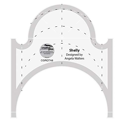 Creative Grids Machine Quilting Tool Shelly – CGRQTA8 – Made in USA Non-Slip Grip Acrylic Quilting & Sewing Template Ruler for Free-Motion Quilt Patchwork Design Sewing & Longarm Machines on Domestic - Image 1