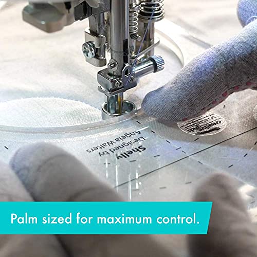 Creative Grids Machine Quilting Tool Shelly – CGRQTA8 – Made in USA Non-Slip Grip Acrylic Quilting & Sewing Template Ruler for Free-Motion Quilt Patchwork Design Sewing & Longarm Machines on Domestic - Image 4