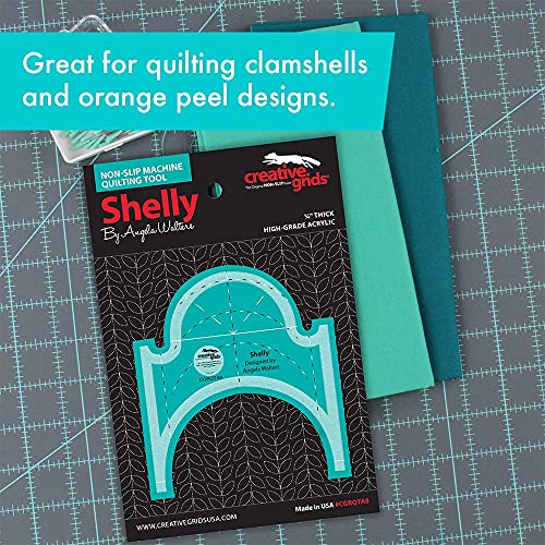 Creative Grids Machine Quilting Tool Shelly – CGRQTA8 – Made in USA Non-Slip Grip Acrylic Quilting & Sewing Template Ruler for Free-Motion Quilt Patchwork Design Sewing & Longarm Machines on Domestic - Image 5