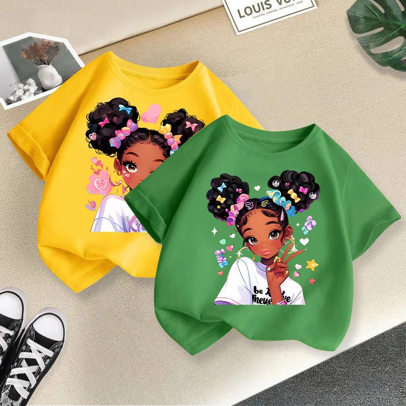 2026 New Style Girls' Short-Sleeved Girls' T-Shirt Children'S Tops Baby Casual Printed Summer Children'S Clothing - Image 4