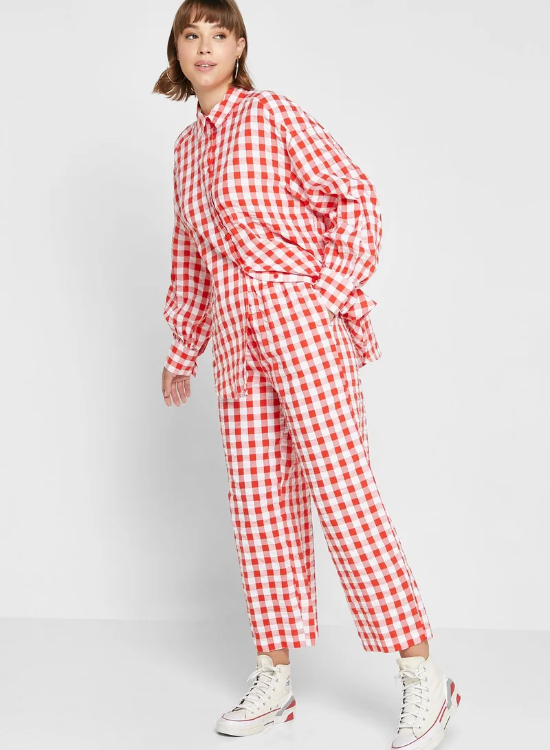 MONKI Checked Button Down Shirt