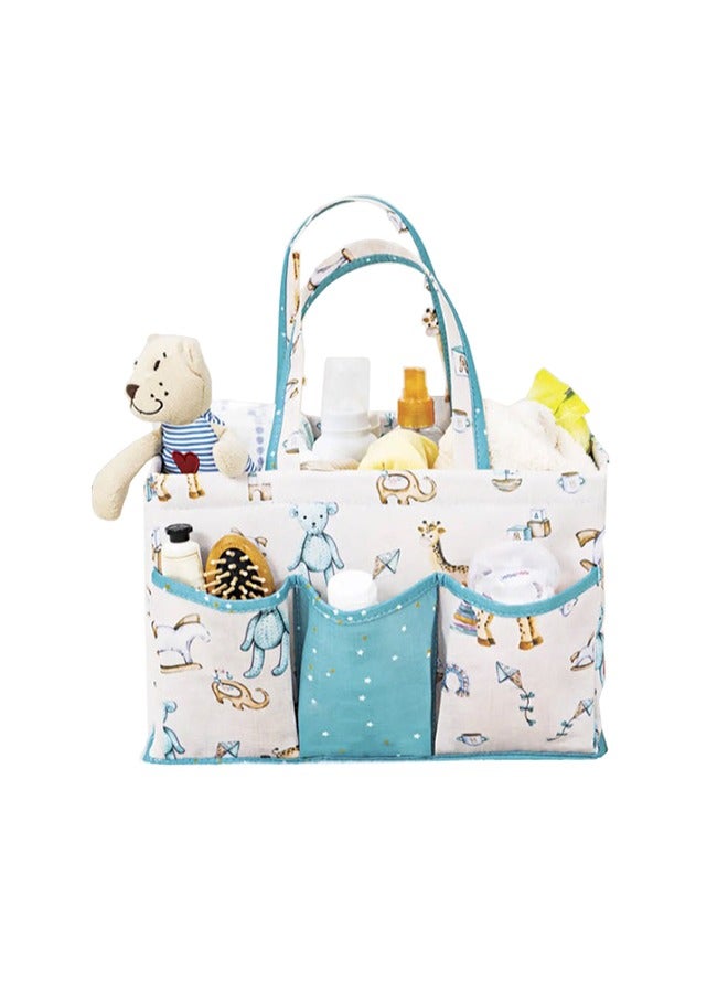 ALAS EV TEKSTIL Multi-Compartment Canvas Baby Care Bag, Blue Color, Size 30*20*21 cm - Image 1