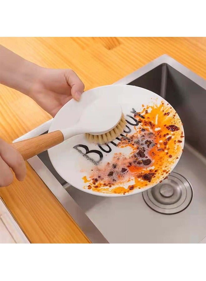 SOWUGI Kitchen Dish Brush Dish Scrubber Pans Pots Kitchen Sink Dishwashing Cleaning Brushes Cleaning Tools 2 PCS with 2 Hook - Image 3