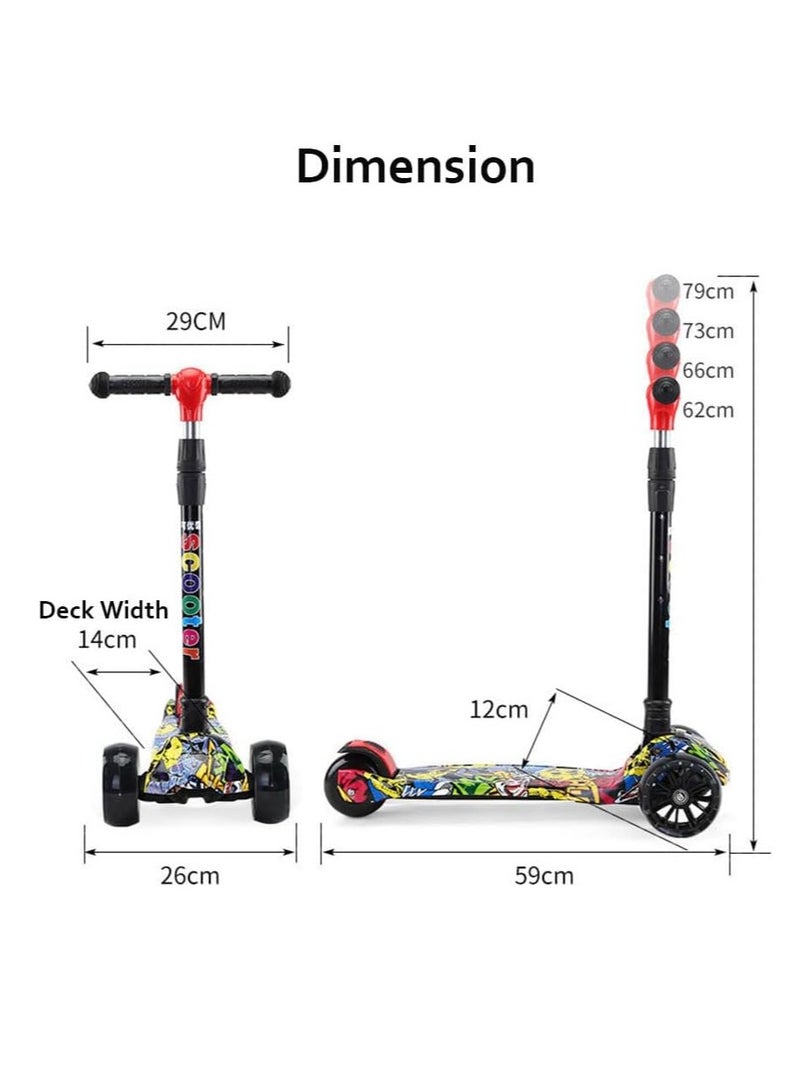 Generic Kids Scooter 3 Wheel Mini Adjustable Kick Scooter with LED Light Up Wheels and Music Portable Scooter for Kids ﻿ - Image 2