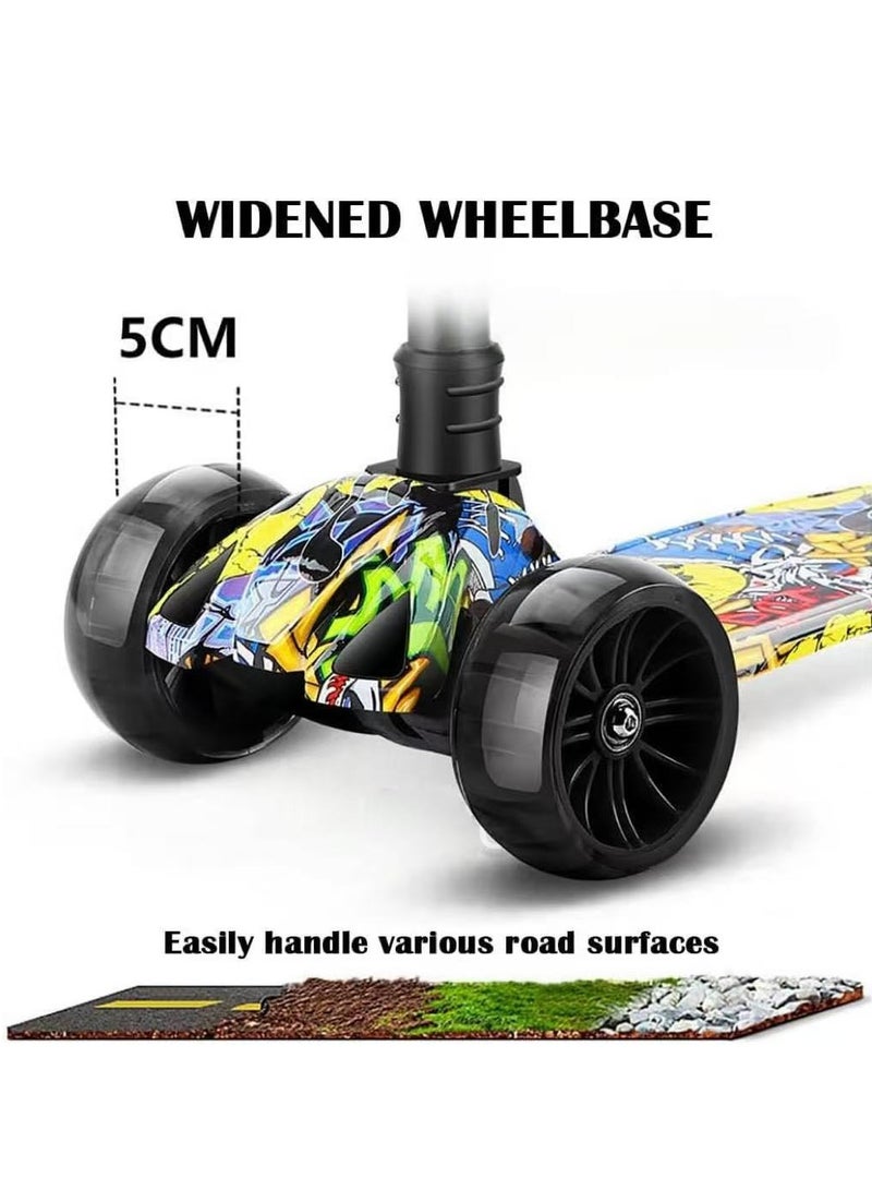 Generic Kids Scooter 3 Wheel Mini Adjustable Kick Scooter with LED Light Up Wheels and Music Portable Scooter for Kids ﻿ - Image 4