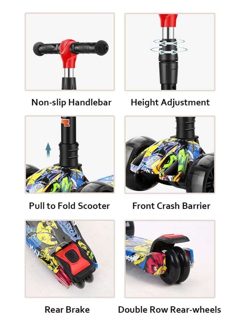 Generic Kids Scooter 3 Wheel Mini Adjustable Kick Scooter with LED Light Up Wheels and Music Portable Scooter for Kids ﻿ - Image 5