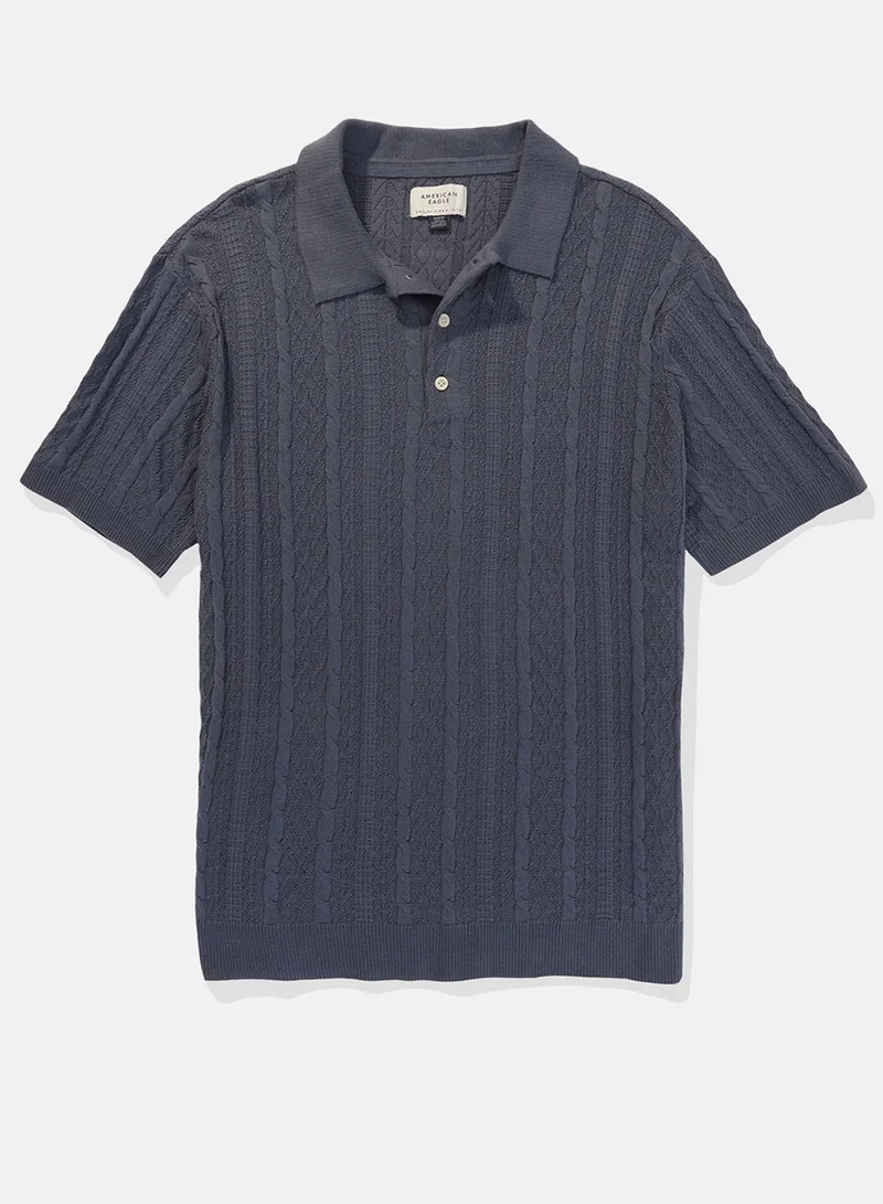 امريكان ايجل Textured Polo Neck Sweater